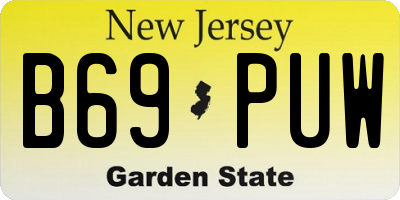 NJ license plate B69PUW