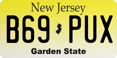 NJ license plate B69PUX
