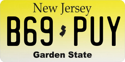 NJ license plate B69PUY