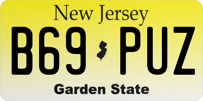 NJ license plate B69PUZ