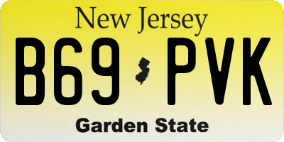 NJ license plate B69PVK