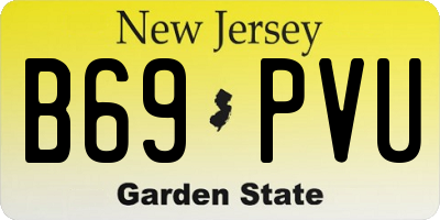 NJ license plate B69PVU