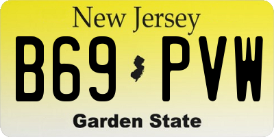 NJ license plate B69PVW