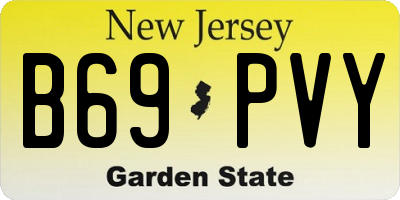 NJ license plate B69PVY