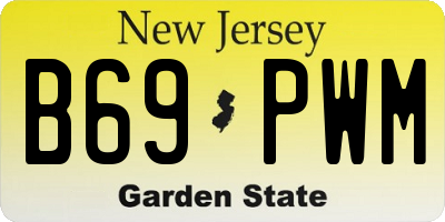 NJ license plate B69PWM