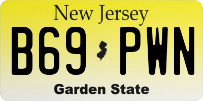 NJ license plate B69PWN