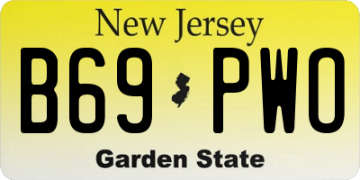 NJ license plate B69PWO