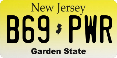 NJ license plate B69PWR