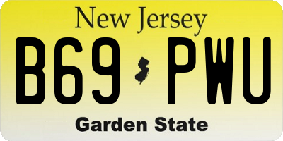 NJ license plate B69PWU