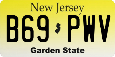 NJ license plate B69PWV