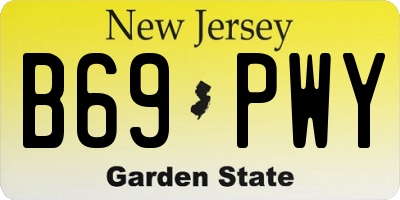 NJ license plate B69PWY