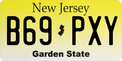 NJ license plate B69PXY
