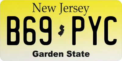 NJ license plate B69PYC