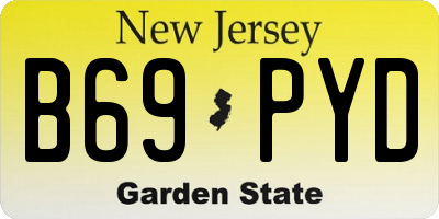 NJ license plate B69PYD