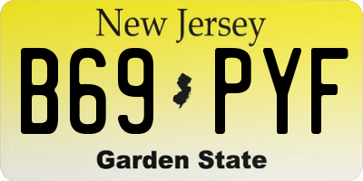 NJ license plate B69PYF