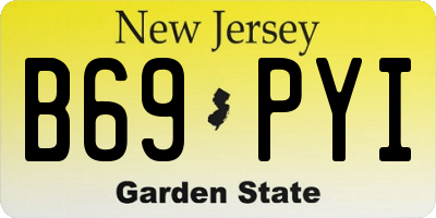 NJ license plate B69PYI