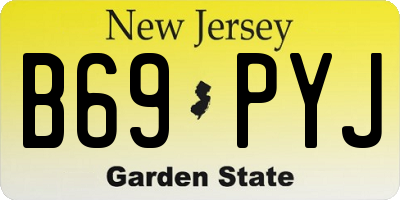 NJ license plate B69PYJ
