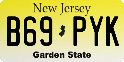 NJ license plate B69PYK