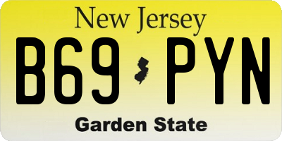 NJ license plate B69PYN