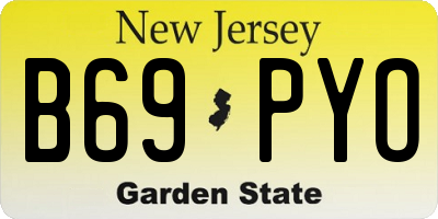 NJ license plate B69PYO