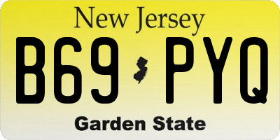 NJ license plate B69PYQ