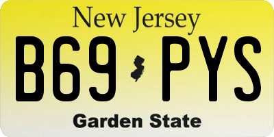 NJ license plate B69PYS