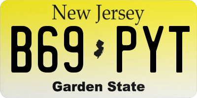 NJ license plate B69PYT