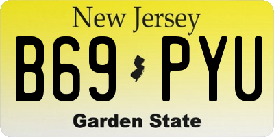 NJ license plate B69PYU