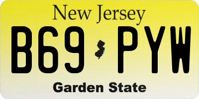 NJ license plate B69PYW
