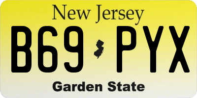 NJ license plate B69PYX