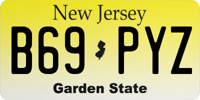 NJ license plate B69PYZ