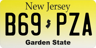 NJ license plate B69PZA