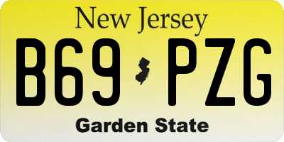 NJ license plate B69PZG