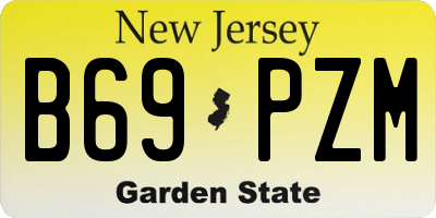NJ license plate B69PZM