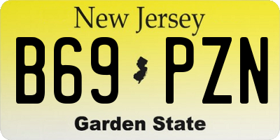 NJ license plate B69PZN