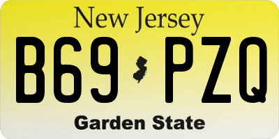 NJ license plate B69PZQ