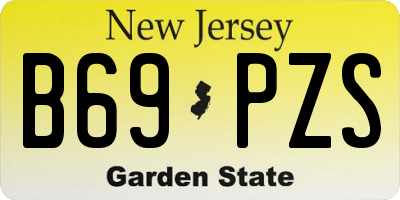 NJ license plate B69PZS