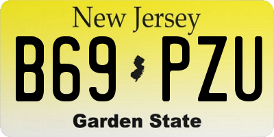 NJ license plate B69PZU