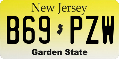NJ license plate B69PZW