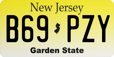 NJ license plate B69PZY