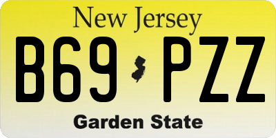 NJ license plate B69PZZ