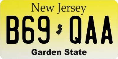 NJ license plate B69QAA