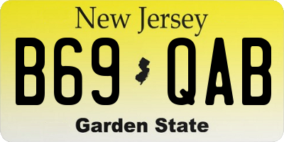 NJ license plate B69QAB
