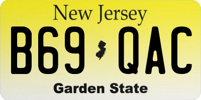 NJ license plate B69QAC