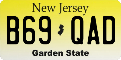 NJ license plate B69QAD