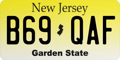 NJ license plate B69QAF