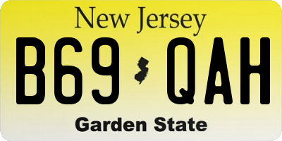 NJ license plate B69QAH