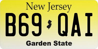 NJ license plate B69QAI