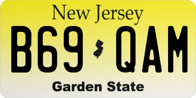 NJ license plate B69QAM