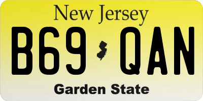 NJ license plate B69QAN